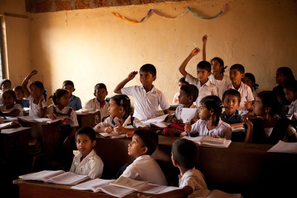 a  regular classroom session in a government school in kerala